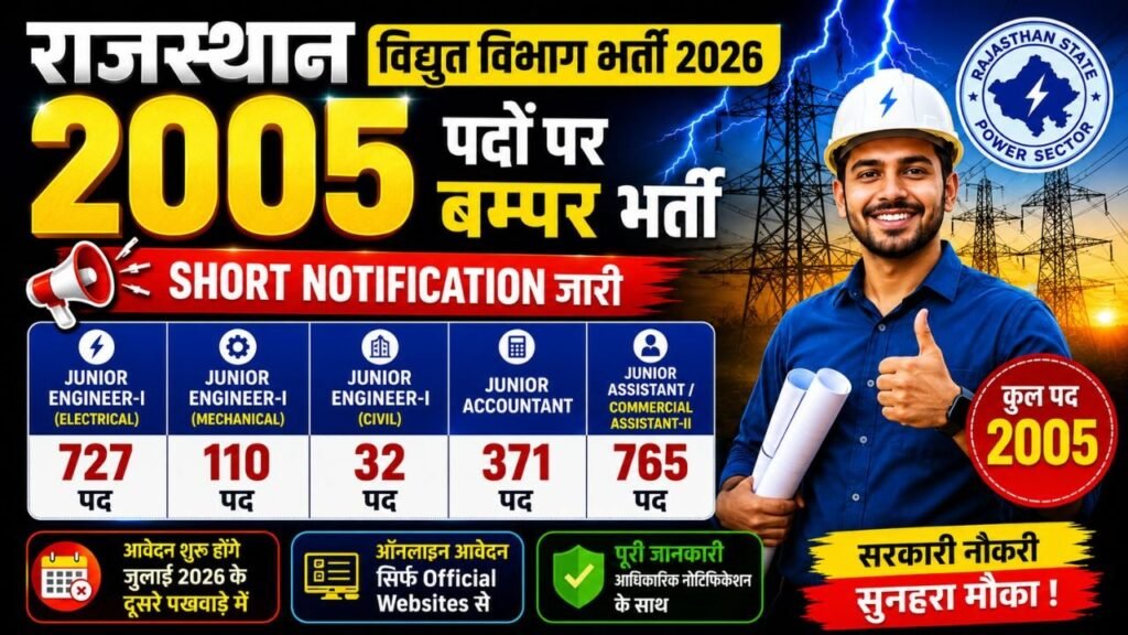 Rajasthan Vidyut Vibhag Vacancy 2026